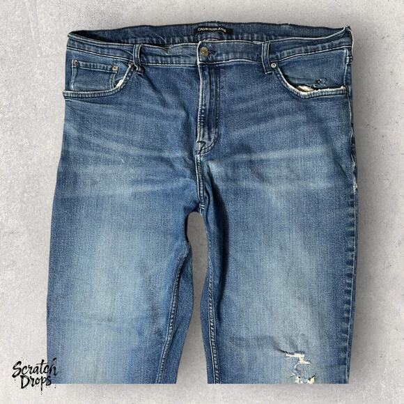 Calvin Klein Jeans Other - Calvin Klein Jeans Mens Distressed Blue Denim Straight Leg Vintage Fit Pants